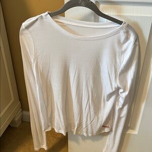 Peace Love World white long sleep reversible top